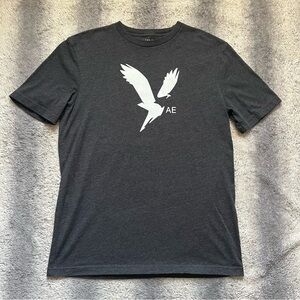 American Eagle Outfitters Men's Small Gray Graphic T-Shirt Standard Fit Eagle